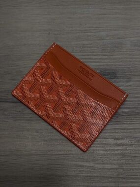 Goyard Orange-Brown Cardholder with Signature Goyardine Pattern